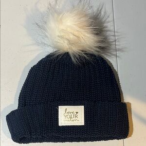 Love Your Melon Kids Pom Beanie - Blue and White